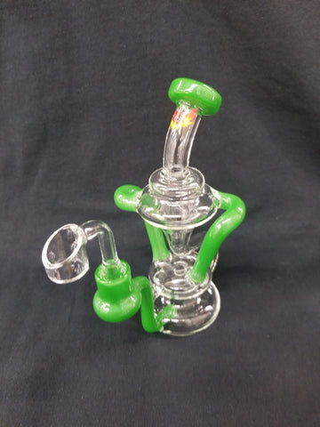 7" Tall Comrade Double Recycler W/Stemline Perc & Quartz