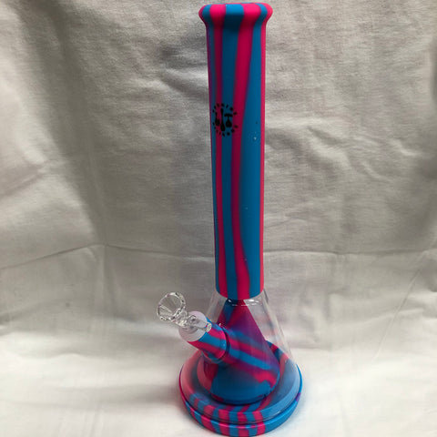 LIT 14” Tall Silicone Beaker With Perc Tube And Glass Chamber