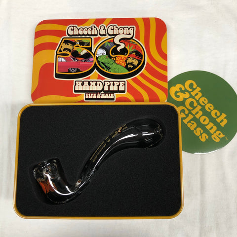 Cheech & Chong Glass 5" Commemorative 50th Anniversary Sherlock W/ Collectable Tin