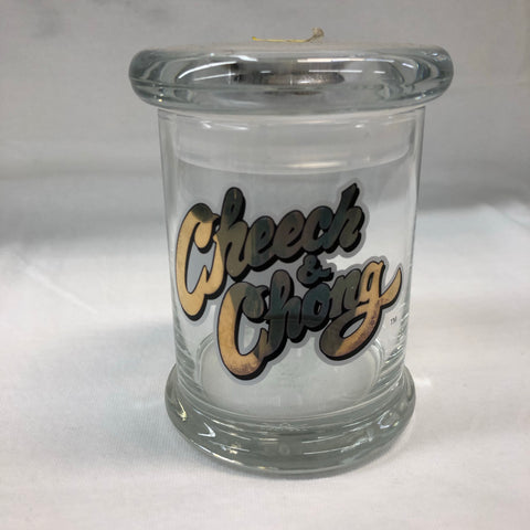 Cheech & Chong Gold Script Glass Jar