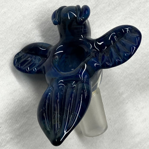 14mm Blue, Black, and White Bird Bowl