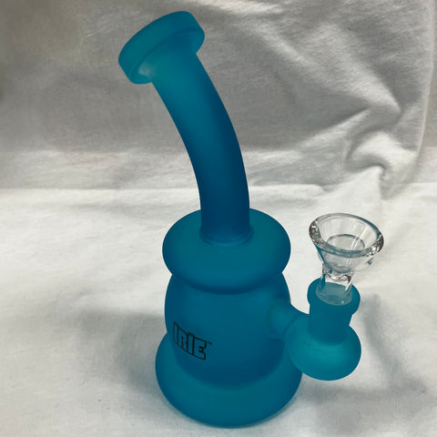Irie 7.5” Tall Day Glow Frosted Round Bubbler Bong