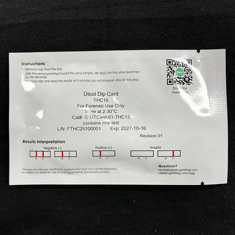 UTest Single Panel Marijuana THC 15 ng/mL Drug Test