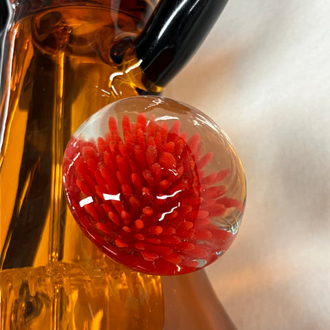 Red Eye Glass 8" Flat Mouth Phat Flower Concentrate Rig