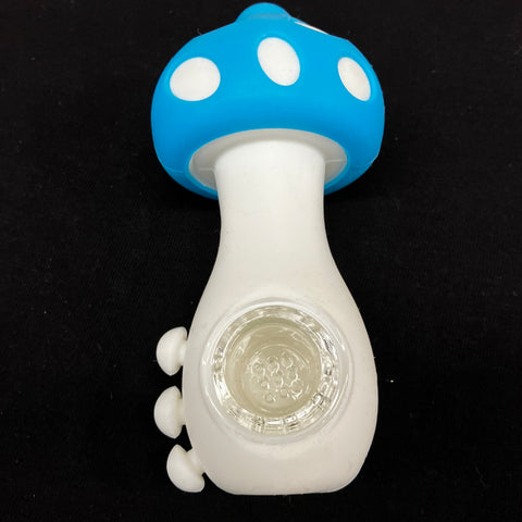 LIT Silicone 4.5" Mushroom Hand Pipe with Glass Bowl