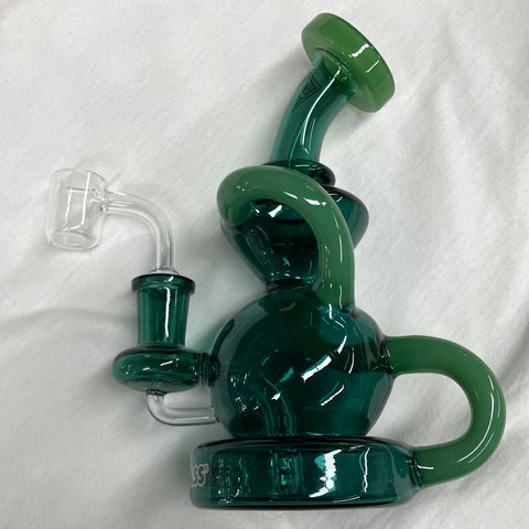 Red Eye Glass 7" Flat Mouth Orb Concentrate Rig