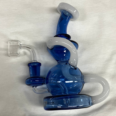 Red Eye Glass 7" Flat Mouth Orb Concentrate Rig