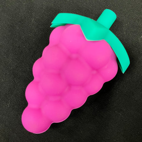LIT Silicone 4" Grape Bunch Hand Pipe with Glass Bowl