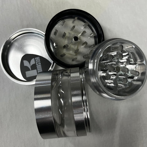 Kannastör Clear Top 2.2" with Clear Body 4 Piece Grinder/Sifter/Storage
