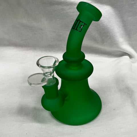 Irie 6” Tall Day Glow Frosted Bubbler Bong