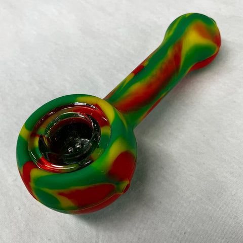 LIT Silicone 4.5" Hand Pipe with Glass Bowl