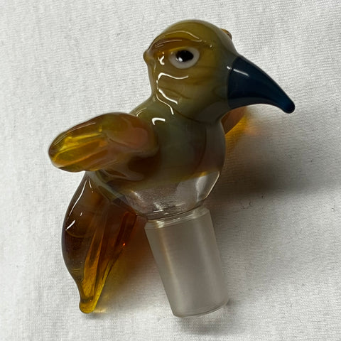 14mm Brown and Yellow Bird Bowl