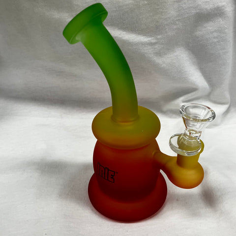 Irie 7.5” Tall Day Glow Frosted Round Bubbler Bong