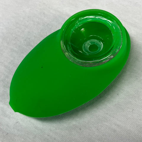 LIT Silicone 2.75" Egg Hand Pipe with Glass Bowl