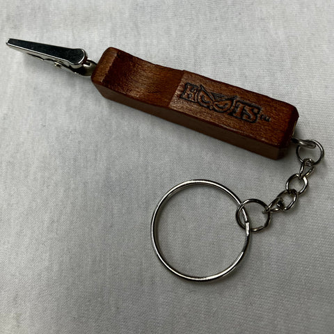 Hoots Wood Roach Clip w/ Key Loop