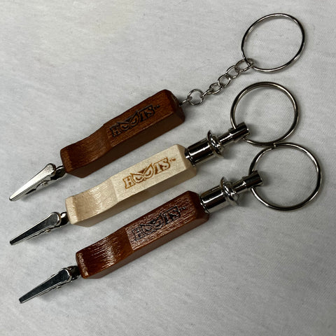 Hoots Wood Roach Clip w/ Key Loop