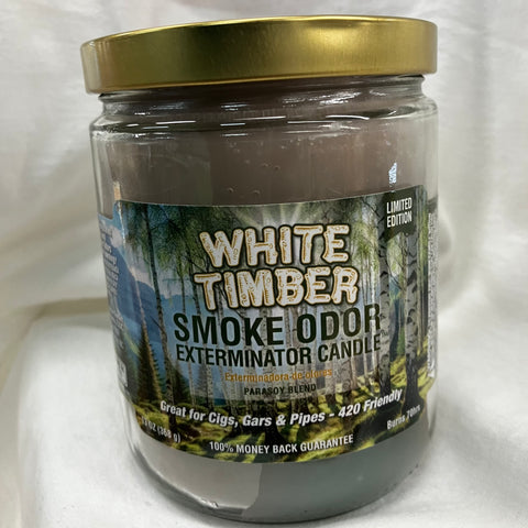 White Timber Odor Exterminator Candle