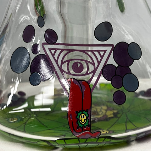 Red Eye Glass 10" Brain Frog