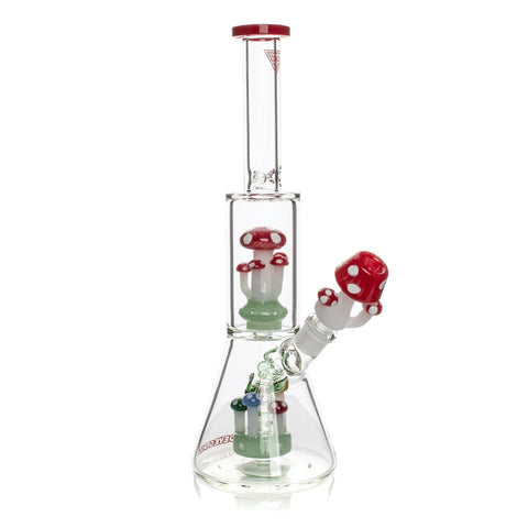Red Eye Glass 12” Tall Amanita Dual Chamber Beaker Base