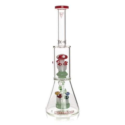 Red Eye Glass 12” Tall Amanita Dual Chamber Beaker Base