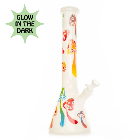 Red Eye Glass 15" Tall Glow-in-the-Dark Mushroom Magic Beaker Base