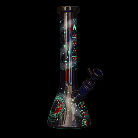 Red Eye Glass 10" Fire Element Glow-in-the-Dark Beaker Base