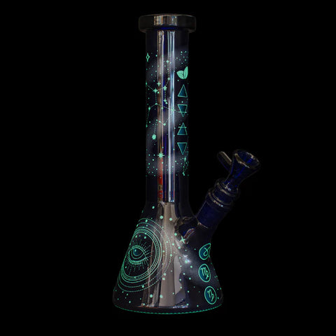 Red Eye Glass 10" Earth Element Glow-in-the-Dark Beaker Base