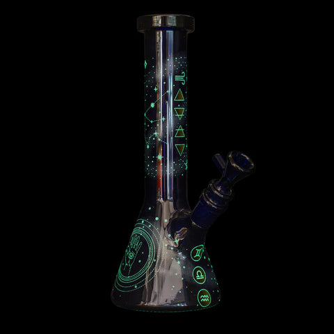 Red Eye Glass 10" Air Element Glow-in-the-Dark Beaker Base