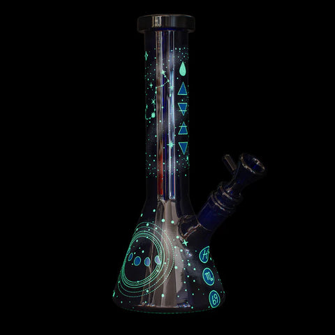 Red Eye Glass 10" Water Element Glow-in-the-Dark Beaker Base