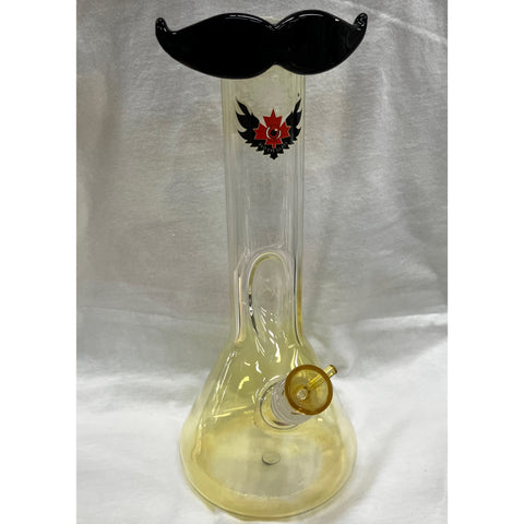 Red Eye Glass 12" Tall Moustachio Tube Bong
