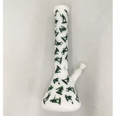 Red Eye Glass 15” Tall Army Men Beaker Tube
