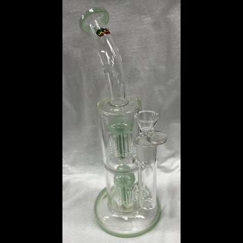 Irie 12" Tall Dual Chamber Bong With Dual Tree Percs