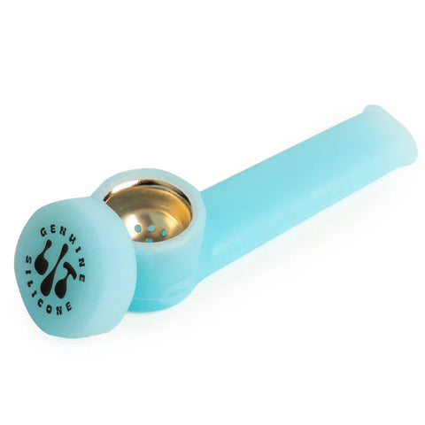 LIT Silicone 3.5" Hand Pipe w/ Metal Bowl & Lid