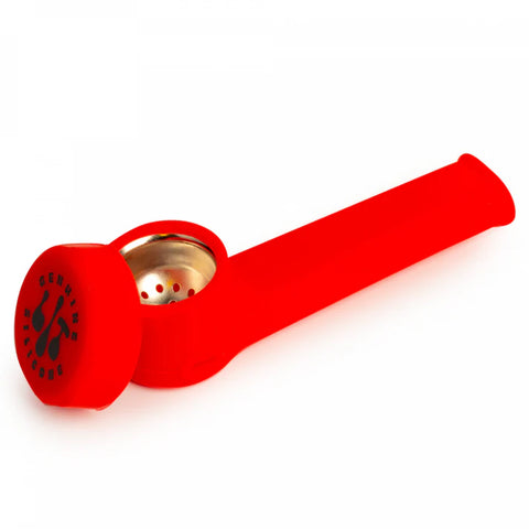 LIT Silicone 3.5" Hand Pipe w/ Metal Bowl & Lid