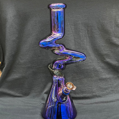 Red Eye Tek 16" Tall  Metallic Terminator Finish 3 Arm Zag Beaker Tube