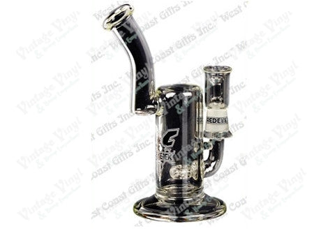 Red Eye Tek 7.5" Tall 5MM Thick Black Zinger Concentrate Bubbler W/Donut Perc