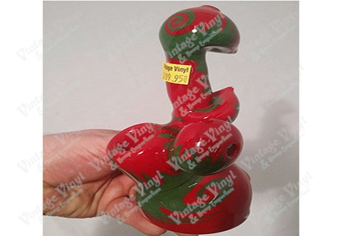Custom Red and Green Swirled Sherlock Bubbler
