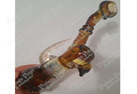 Custom Hippo Fumed Hammer Bubbler w/ Swirled Spike and Marbles