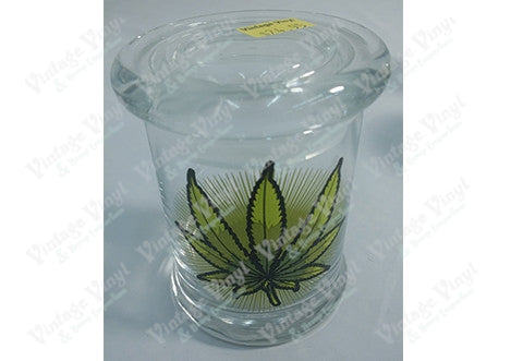 Green Leaf Glass Jar