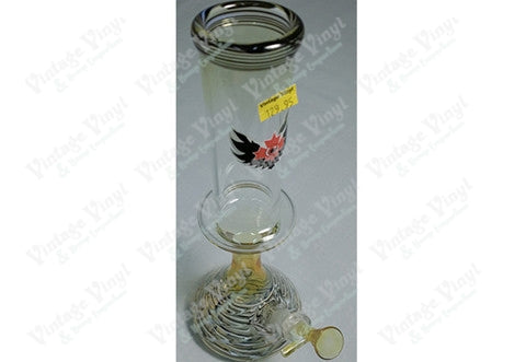 Black & White Glass-On-Glass Hourglass Tube w/ Ice Chamber and 14 mm Bowl