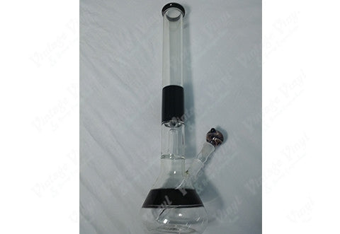 21.5" Tall Clear and Black Striped Tree Perculator w/ Splash Guard and Ice Catcher and Glass on Glass Bowl