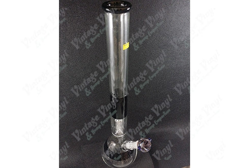 21.5" Tall Clear and Black Striped Tree Perculator w/ Splash Guard and Ice Catcher and Glass on Glass Bowl