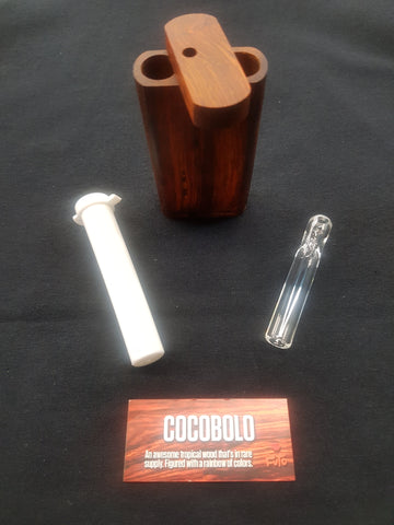 Futo Cocobolo Wood Dugout W/Glass One-hitter