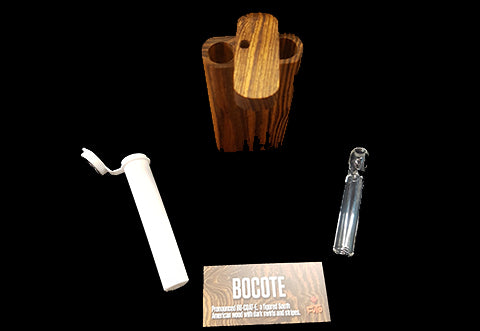 Futo Bocote Wood Dugout W/Glass One-Hitter