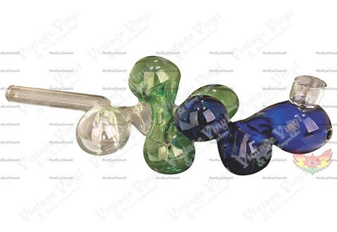 Red Eye Glass 10" Long Tri-Colour Thick Molecule Pipe
