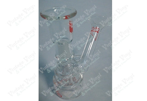 Hitman Clear and Red Font Mini Rig with Glass on Glass Dome and Nail