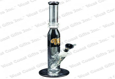 Cheech & Chong Glass 12" Tall Gold Black Lassie Tube w/14mm Joint