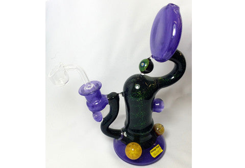 Envy Glass Black and Purple with Crushed Opal