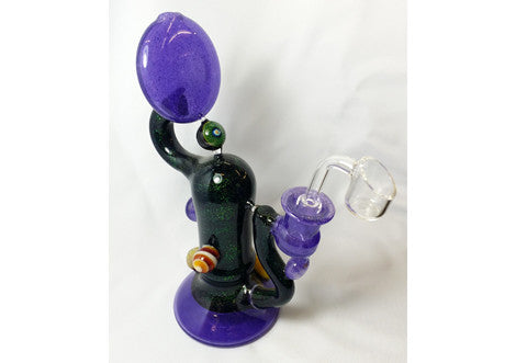 Envy Glass Black and Purple with Crushed Opal