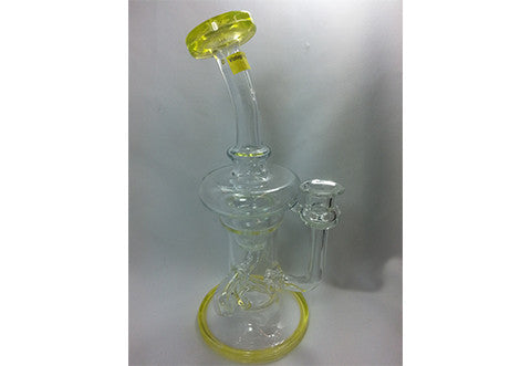Clear Yellow UV-Active Phatt Ass Glass Dabber Rig
